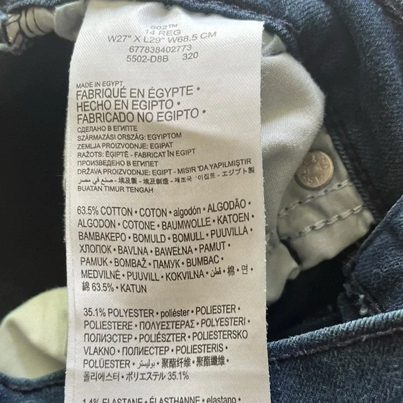 Levi's 502 women’s size 14 regular Classic Straight Blue Jeans - Picture 4 of 7